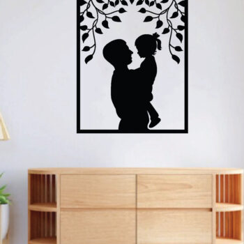 Intra απο ξύλο plywood 3mm-4mm πάχος - Πατέρα και παιδί μεταλλική τέχνη τοίχου, λέιζερ Δίασταση 40x50 cm INTRAFABR-65919812 - Image 2