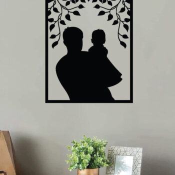 Intra απο ξύλο plywood 3mm-4mm πάχος - Πατέρα και παιδί μεταλλική τέχνη τοίχου, λέιζερ Δίασταση 40x50 cm INTRAFABR-65919967 - Image 3