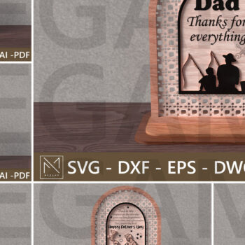 Intra απο ξύλο plywood 3mm-4mm πάχος - Πακέτο κοπής με λέιζερ για την ημέρα του πατέρα Δίασταση 20x20 cm INTRAFABR-122114037 - Image 1