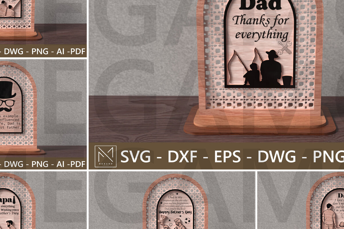 Intra απο ξύλο plywood 3mm-4mm πάχος - Πακέτο κοπής με λέιζερ για την ημέρα του πατέρα Δίασταση 20x20 cm INTRAFABR-122114037