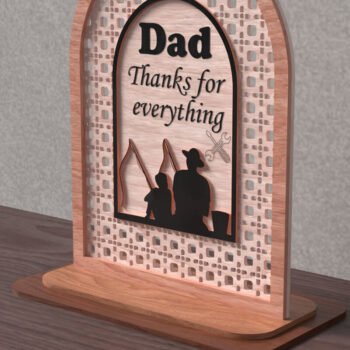 Intra απο ξύλο plywood 3mm-4mm πάχος - Πακέτο κοπής με λέιζερ για την ημέρα του πατέρα Δίασταση 20x20 cm INTRAFABR-122114037 - Image 2