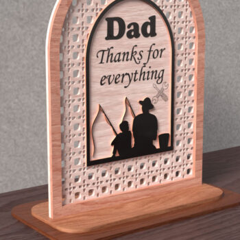 Intra απο ξύλο plywood 3mm-4mm πάχος - Πακέτο κοπής με λέιζερ για την ημέρα του πατέρα Δίασταση 20x20 cm INTRAFABR-122114037 - Image 4