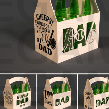 Intra απο ξύλο plywood 3mm-4mm πάχος - Πακέτο μπύρας Caddy  για την ημέρα του πατέρα Δίασταση 20x20 cm INTRAFABR-122114096 - Image 1