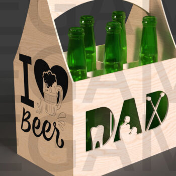 Intra απο ξύλο plywood 3mm-4mm πάχος - Πακέτο μπύρας Caddy  για την ημέρα του πατέρα Δίασταση 20x20 cm INTRAFABR-122114096 - Image 6