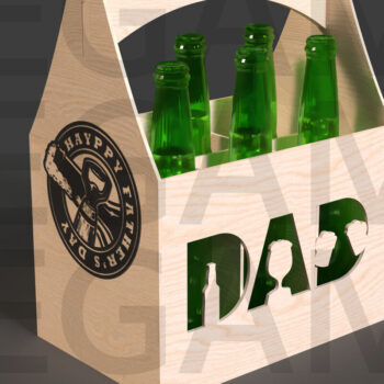 Intra απο ξύλο plywood 3mm-4mm πάχος - Πακέτο μπύρας Caddy  για την ημέρα του πατέρα Δίασταση 20x20 cm INTRAFABR-122114096 - Image 11