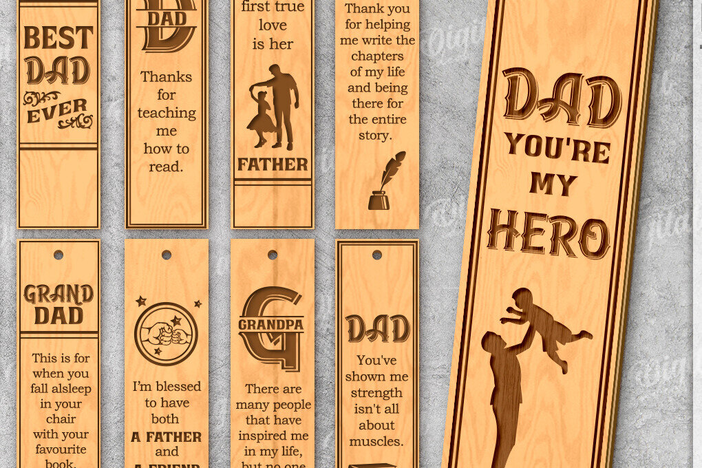 Intra απο ξύλο plywood 3mm-4mm πάχος - Πακέτο σελιδοδεικτών για την Ημέρα του Πατέρα Δίασταση 5x20 cm INTRAFABR-120970097