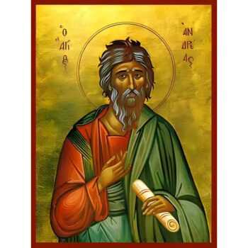 Εικόνα Ορθοδοξίας με περίγραμμα χρυσό σε ξύλο Φλαμουρίας  με  βάση Εικόνα ΑΓΙΟΣ ΑΠΟΣΤΟΛΟΣ ΑΝΔΡΕΑΣ, Ο ΠΡΩΤΟΚΛΗΤΟΣ Χειροποίητη Ελληνορθόδοξη εικόνα του Ιησού Χριστού, Κρεμαστή πλάκα βυζαντινής τέχνης, χριστιανική τέχνη Διάσταση 40x30 cm (10,2x7,9 ίντσες)  INTRAEK-1447757865086 - Image 1