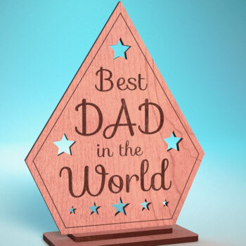 Intra απο ξύλο plywood 3mm-4mm πάχος - Κάρτα για τη γιορτή του πατέρα | Ευχετήρια κάρτα | CNC Δίασταση 10x15 cm INTRAFABR-119310029 - Image 1