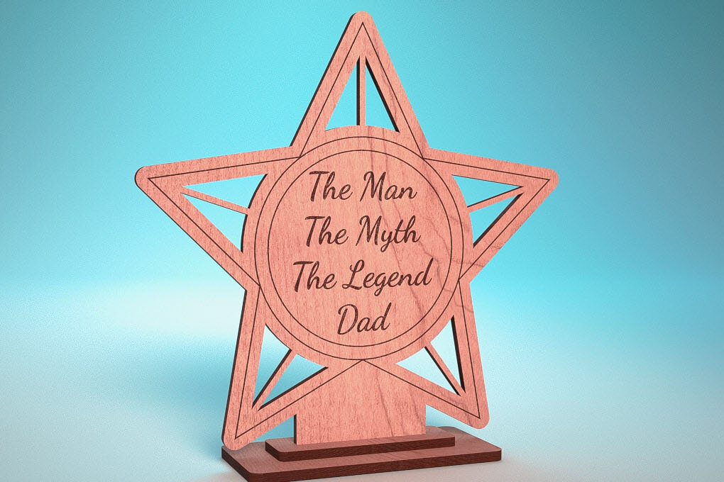 Intra απο ξύλο plywood 3mm-4mm πάχος - Κάρτα για τη γιορτή του πατέρα | Ευχετήρια κάρτα | CNC Δίασταση 10x15 cm INTRAFABR-119310038