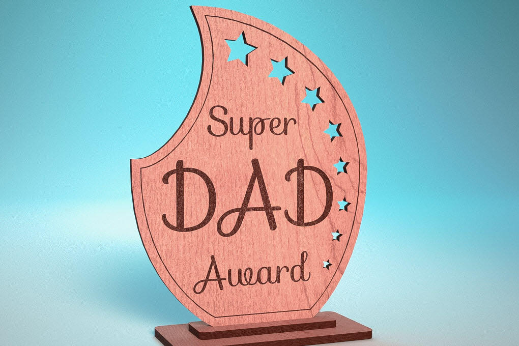 Intra απο ξύλο plywood 3mm-4mm πάχος - Κάρτα για τη γιορτή του πατέρα | Ευχετήρια κάρτα | CNC Δίασταση 10x15 cm INTRAFABR-119310028