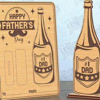 Intra απο ξύλο plywood 3mm-4mm πάχος - Κάρτα για τη γιορτή του πατέρα | Ευχετήρια κάρτα | Δώρο Δίασταση 10x15 cm INTRAFABR-119307103 - Image 1