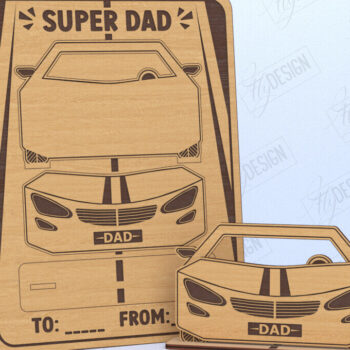 Intra απο ξύλο plywood 3mm-4mm πάχος - Πακέτο κοπής με λέιζερ για κάρτα για τη γιορτή του πατέρα | CNC Δίασταση 10x15 cm INTRAFABR-119961432 - Image 11