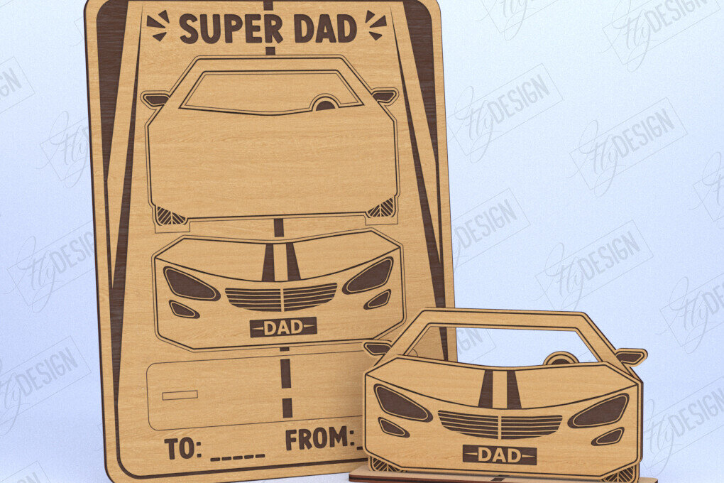 Intra απο ξύλο plywood 3mm-4mm πάχος - Κάρτα για την Ημέρα του Πατέρα  | Ιδέα δώρου Δίασταση 10x15 cm INTRAFABR-119961324
