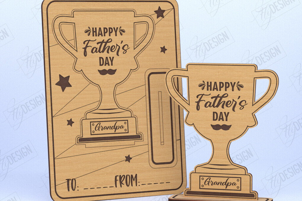 Intra απο ξύλο plywood 3mm-4mm πάχος - Κάρτα για την Ημέρα του Πατέρα  | Ιδέα δώρου Δίασταση 10x15 cm INTRAFABR-119961194