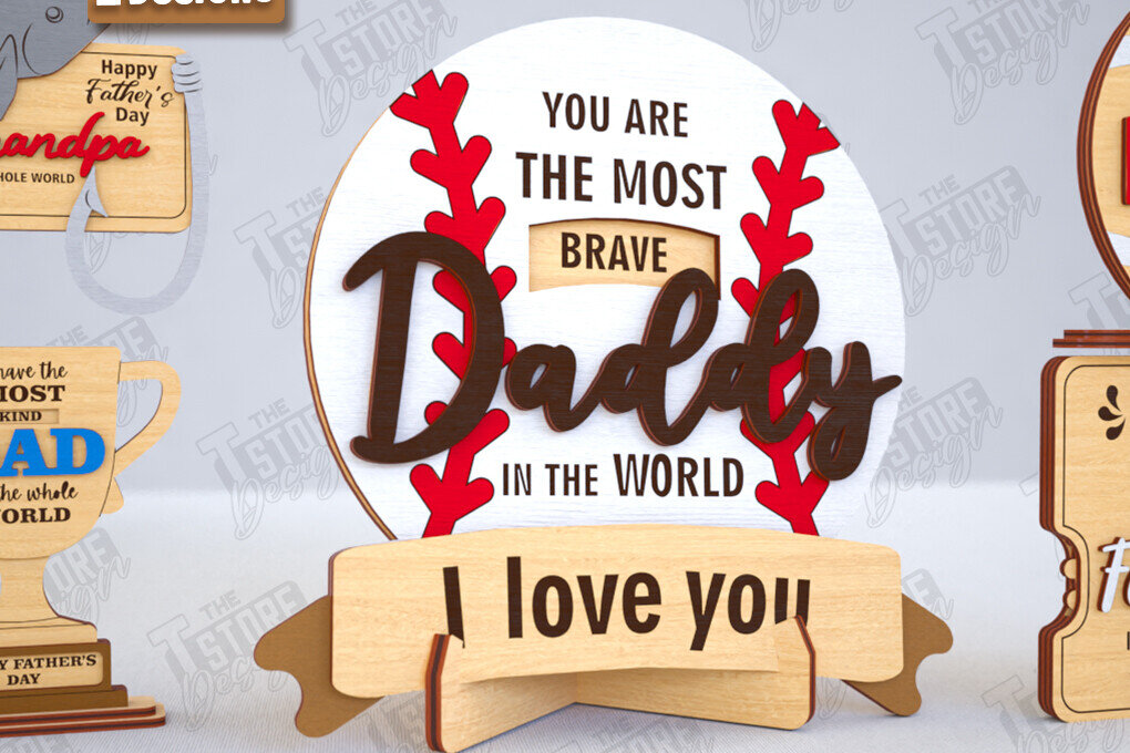 Intra απο ξύλο plywood 3mm-4mm πάχος - Πακέτο καρτών για τη γιορτή του πατέρα | Ιδέα δώρου Δίασταση 10x15 cm INTRAFABR-119121423