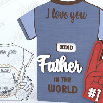 Intra απο ξύλο plywood 3mm-4mm πάχος - Πακέτο κοπής με λέιζερ καρτών για τη γιορτή του πατέρα |CNC Δίασταση 10x15 cm INTRAFABR-119662758 - Image 6