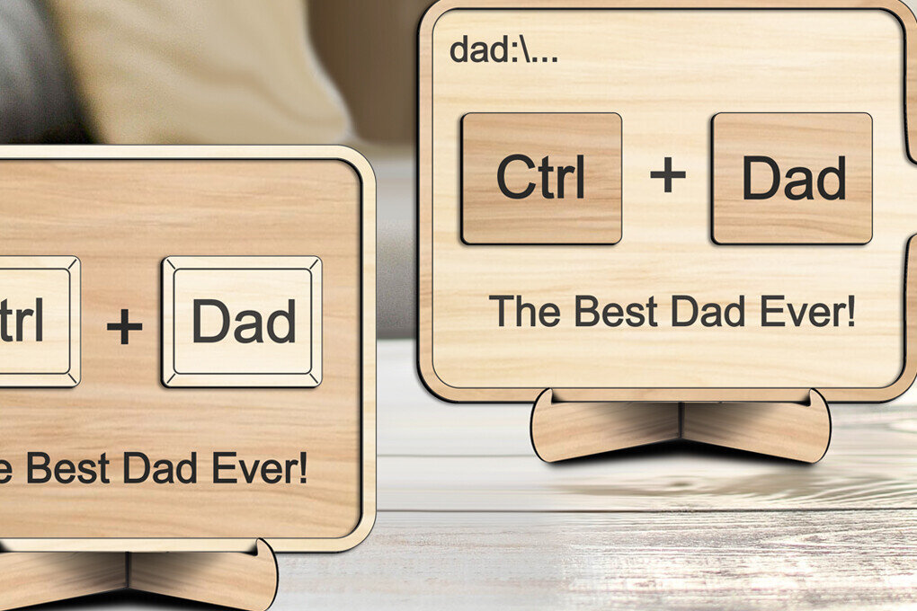 Intra απο ξύλο plywood 3mm-4mm πάχος - Ημέρα του πατέρα Ctrl Plus Dad  Κοπή Δίασταση 20x25 cm INTRAFABR-122214959