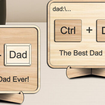 Intra απο ξύλο plywood 3mm-4mm πάχος - Ημέρα του πατέρα Ctrl Plus Dad  Κοπή Δίασταση 20x25 cm INTRAFABR-122214959 - Image 2