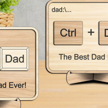 Intra απο ξύλο plywood 3mm-4mm πάχος - Ημέρα του πατέρα Ctrl Plus Dad  Κοπή Δίασταση 20x25 cm INTRAFABR-122214959 - Image 3