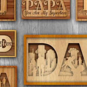 Intra απο ξύλο plywood 3mm-4mm πάχος - Σχέδιο δέσμης κοπής με λέιζερ για τη γιορτή του πατέρα Δίασταση 20x20 cm INTRAFABR-31112559