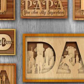 Intra απο ξύλο plywood 3mm-4mm πάχος - Σχέδιο δέσμης κοπής με λέιζερ για τη γιορτή του πατέρα Δίασταση 20x20 cm INTRAFABR-31112559 - Image 1