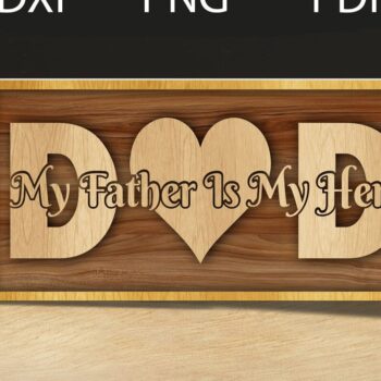 Intra απο ξύλο plywood 3mm-4mm πάχος - κοπής με λέιζερ για τη γιορτή του πατέρα Δίασταση 20x20 cm INTRAFABR-31111187 - Image 1