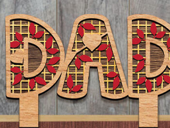 Intra απο ξύλο plywood 3mm-4mm πάχος - Ημέρα του πατέρα Sign Dad Laser Cut  Δίασταση 30x20 cm INTRAFABR-97528367 - Image 2