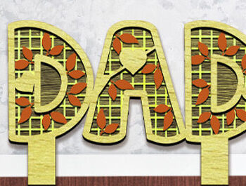 Intra απο ξύλο plywood 3mm-4mm πάχος - Ημέρα του πατέρα Sign Dad Laser Cut  Δίασταση 30x20 cm INTRAFABR-97528367 - Image 3