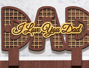 Intra απο ξύλο plywood 3mm-4mm πάχος - Ημέρα του πατέρα Sign Dad Laser Cut  Δίασταση 30x20 cm INTRAFABR-97528381 - Image 1