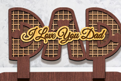 Intra απο ξύλο plywood 3mm-4mm πάχος - Ημέρα του πατέρα Sign Dad Laser Cut  Δίασταση 30x20 cm INTRAFABR-97528381