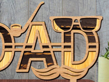 Intra απο ξύλο plywood 3mm-4mm πάχος - Ημέρα του πατέρα Sign Dad Laser Cut  Δίασταση 30x20 cm INTRAFABR-97528358 - Image 1