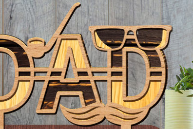 Intra απο ξύλο plywood 3mm-4mm πάχος - Ημέρα του πατέρα Sign Dad Laser Cut  Δίασταση 30x20 cm INTRAFABR-97528358