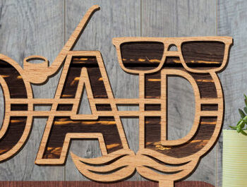 Intra απο ξύλο plywood 3mm-4mm πάχος - Ημέρα του πατέρα Sign Dad Laser Cut  Δίασταση 30x20 cm INTRAFABR-97528358 - Image 3