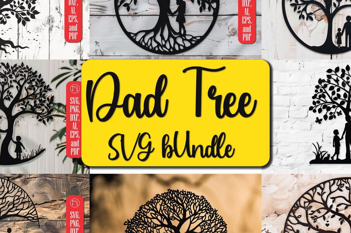 Intra απο ξύλο plywood 3mm-4mm πάχος - Πακέτο  για την ημέρα του πατέρα Dad Tree Δίασταση 4x4 cm INTRAFABR-97891837