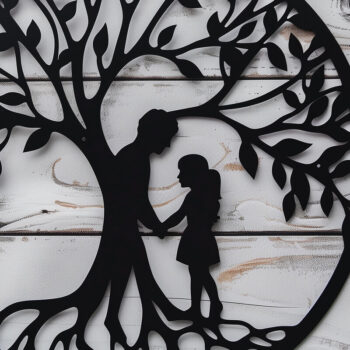 Intra απο ξύλο plywood 3mm-4mm πάχος -  περικοπής  για τη γιορτή του πατέρα Dad Tree Δίασταση 4x4 cm INTRAFABR-97891672 - Image 1