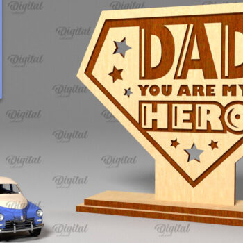 Intra απο ξύλο plywood 3mm-4mm πάχος - Διακόσμηση για την Ημέρα του Πατέρα Laser Cut  Δίασταση 30x20 cm INTRAFABR-96280356 - Image 1