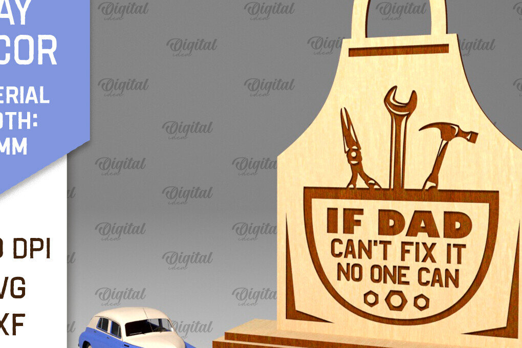 Intra απο ξύλο plywood 3mm-4mm πάχος - Διακόσμηση για την Ημέρα του Πατέρα Laser Cut  Δίασταση 30x20 cm INTRAFABR-96280221