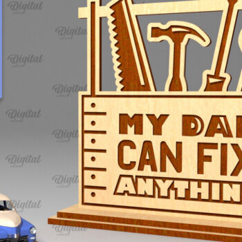 Intra απο ξύλο plywood 3mm-4mm πάχος - Διακόσμηση για την Ημέρα του Πατέρα Laser Cut  Δίασταση 30x20 cm INTRAFABR-96280257 - Image 1