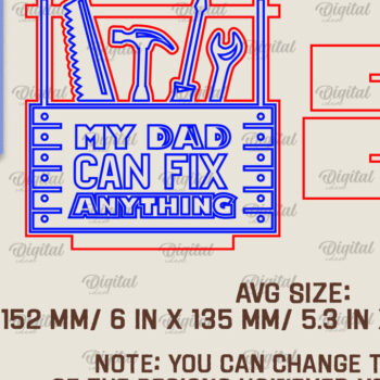 Intra απο ξύλο plywood 3mm-4mm πάχος - Διακόσμηση για την Ημέρα του Πατέρα Laser Cut  Δίασταση 30x20 cm INTRAFABR-96280257 - Image 2