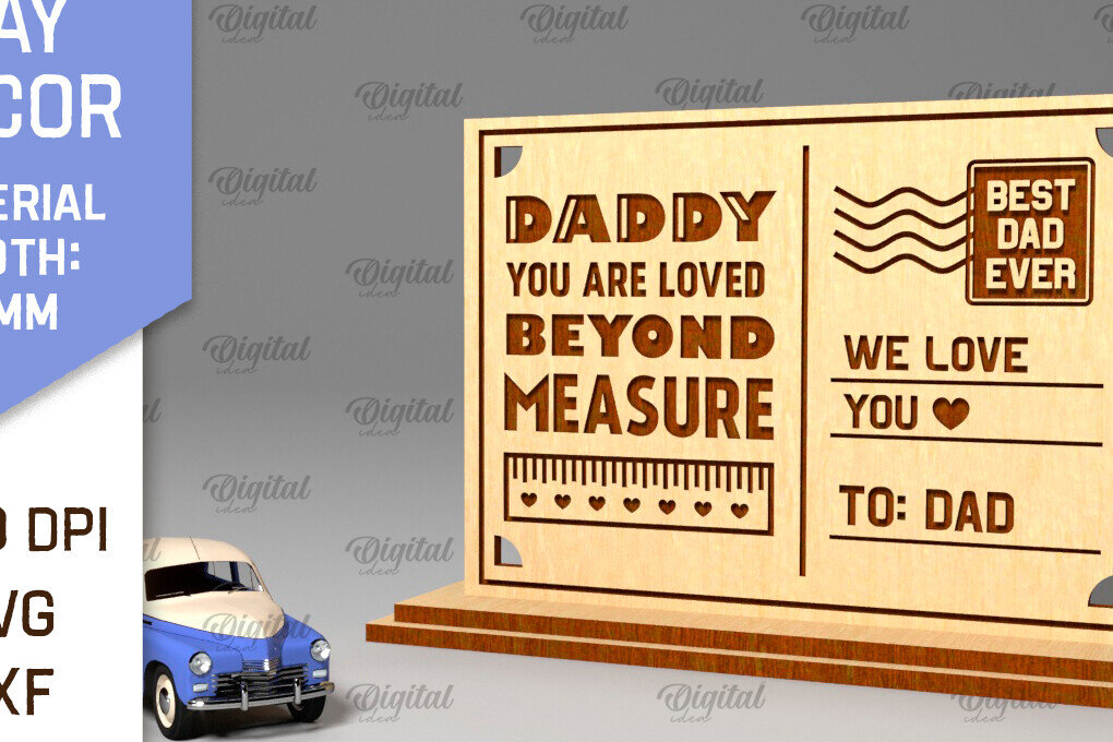 Intra απο ξύλο plywood 3mm-4mm πάχος - Διακόσμηση για την Ημέρα του Πατέρα Laser Cut  Δίασταση 30x20 cm INTRAFABR-96280341