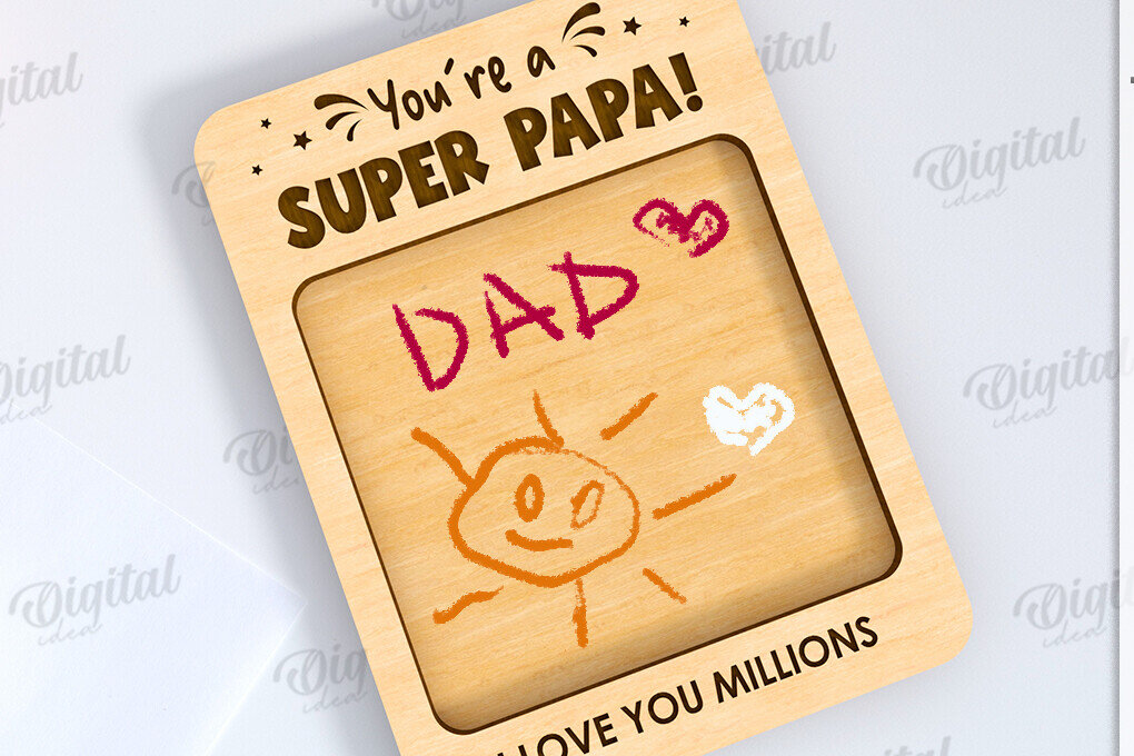 Intra απο ξύλο plywood 3mm-4mm πάχος - Λέιζερ δώρου σχεδίασης πλάκας ημέρας του πατέρα Δίασταση 30x20 cm INTRAFABR-119901490