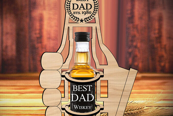 Intra απο ξύλο plywood 3mm-4mm πάχος - Δώρο για την Ημέρα του Πατέρα Καλύτερη θήκη για μπουκάλια Δίασταση 20x20 cm INTRAFABR-103594366