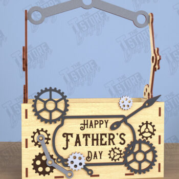 Intra απο ξύλο plywood 3mm-4mm πάχος - Κουτί δώρου για τη γιορτή του πατέρα | Κουτί αποθήκευσης |CNC Δίασταση 15x15 cm INTRAFABR-118890031 - Image 1