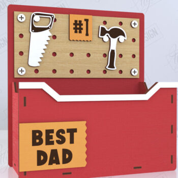 Intra απο ξύλο plywood 3mm-4mm πάχος - Κουτί δώρου για τη γιορτή του πατέρα | Ξύλινο κουτί δώρου Δίασταση 15x15 cm INTRAFABR-118751054 - Image 1