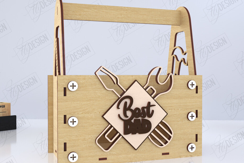 Intra απο ξύλο plywood 3mm-4mm πάχος - Κουτί δώρου για τη γιορτή του πατέρα | Ξύλινο κουτί δώρου Δίασταση 15x15 cm INTRAFABR-118751059