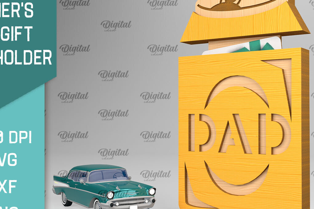 Intra απο ξύλο plywood 3mm-4mm πάχος - Θήκη δώρου κάρτας για την ημέρα του πατέρα Laser cut Δίασταση 30x20 cm INTRAFABR-94832629