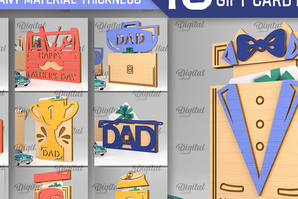 Intra απο ξύλο plywood 3mm-4mm πάχος - Πακέτο κατόχων δώρων για την ημέρα του πατέρα Δίασταση 30x20 cm INTRAFABR-94902287