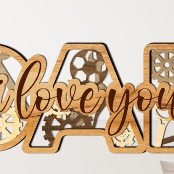 Intra απο ξύλο plywood 3mm-4mm πάχος -  κοπής με λέιζερ για το δώρο του πατέρα Δίασταση 14x5 cm INTRAFABR-31157551 - Image 1