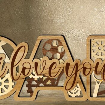 Intra απο ξύλο plywood 3mm-4mm πάχος -  κοπής με λέιζερ για το δώρο του πατέρα Δίασταση 14x5 cm INTRAFABR-31157551 - Image 4