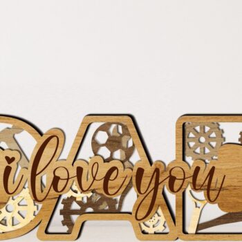 Intra απο ξύλο plywood 3mm-4mm πάχος -  κοπής με λέιζερ για το δώρο του πατέρα Δίασταση 14x5 cm INTRAFABR-31157551 - Image 7